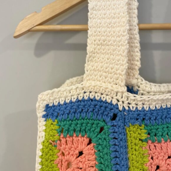 crochet granny square tote bag | 100% cotton - Picture 11 of 11